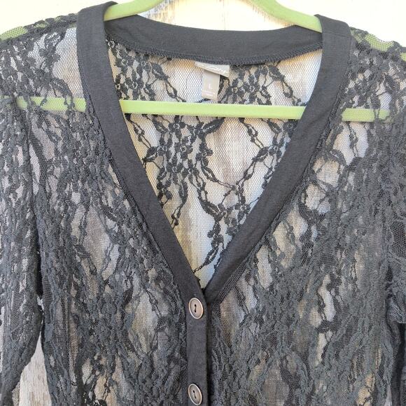 Y2K Lace Mesh Vanity Cardigan Whimsygoth DarkAcademia IndySleaze Women's Large - Picture 2 of 10